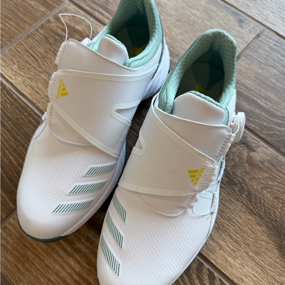 Adidas White and Yellow golf Shoes